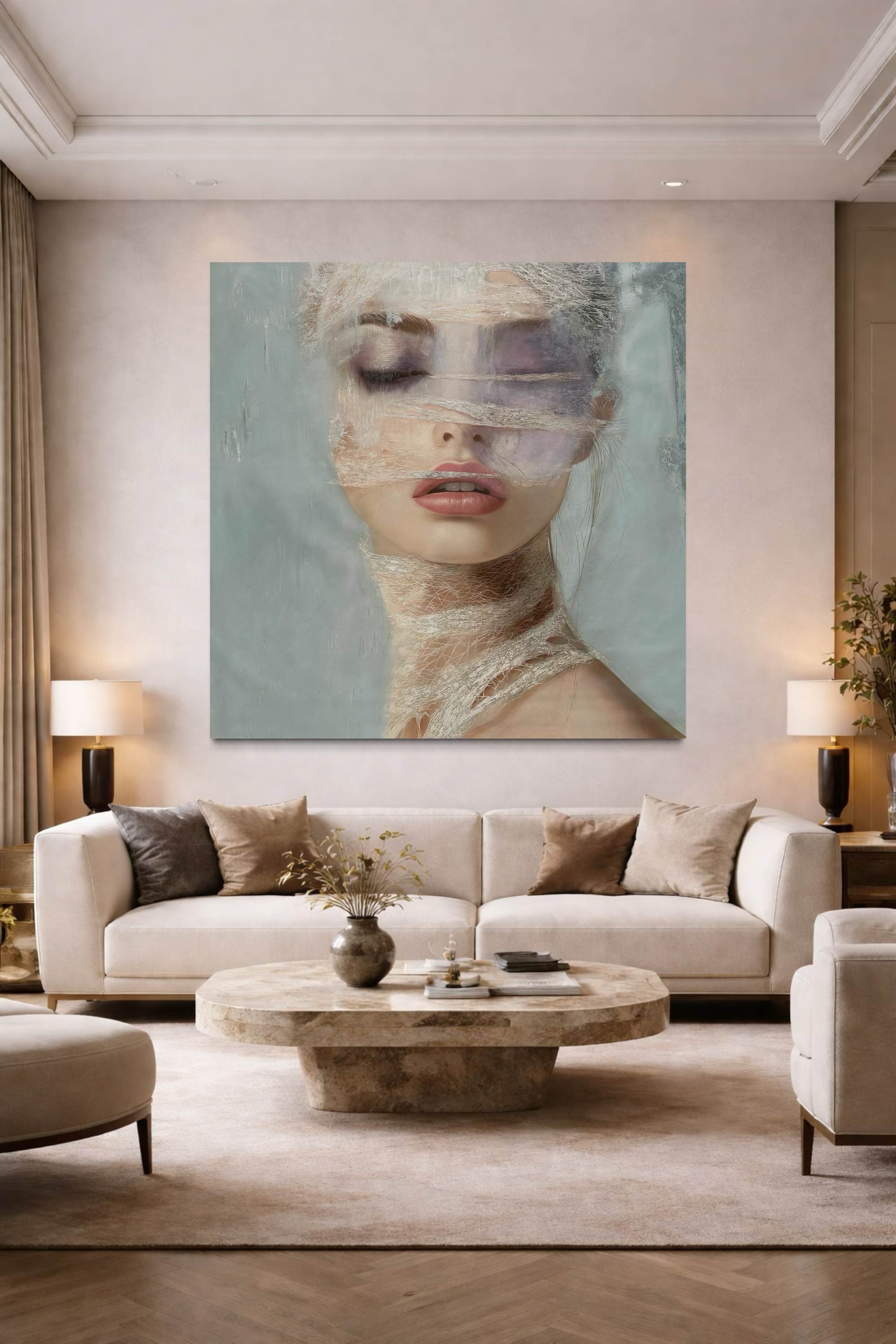 Chrysalis 150 x 150 cm, 60 x 60 in. | Original Oil Painting on Canvas