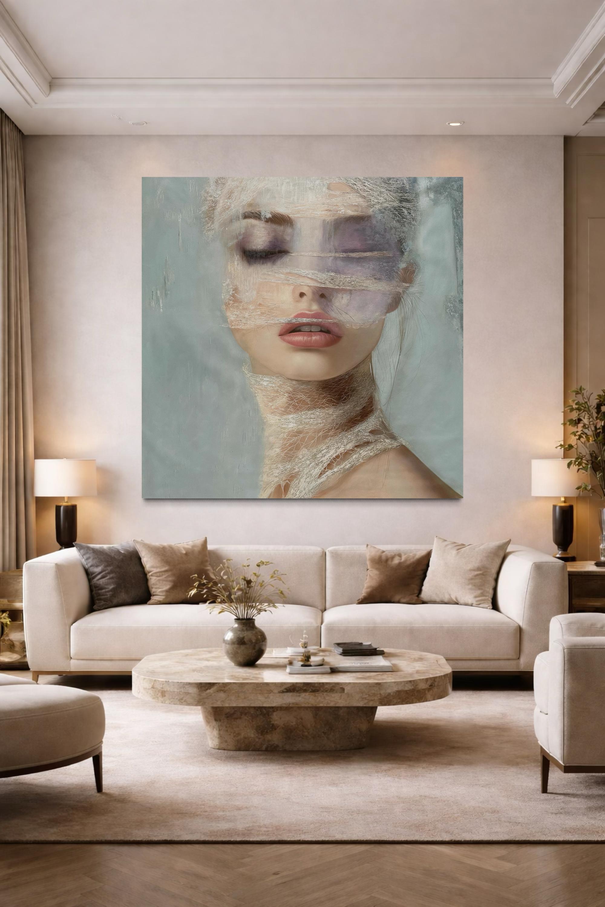 Chrysalis 150 x 150 cm, 60 x 60 in. | Original Oil Painting on Canvas