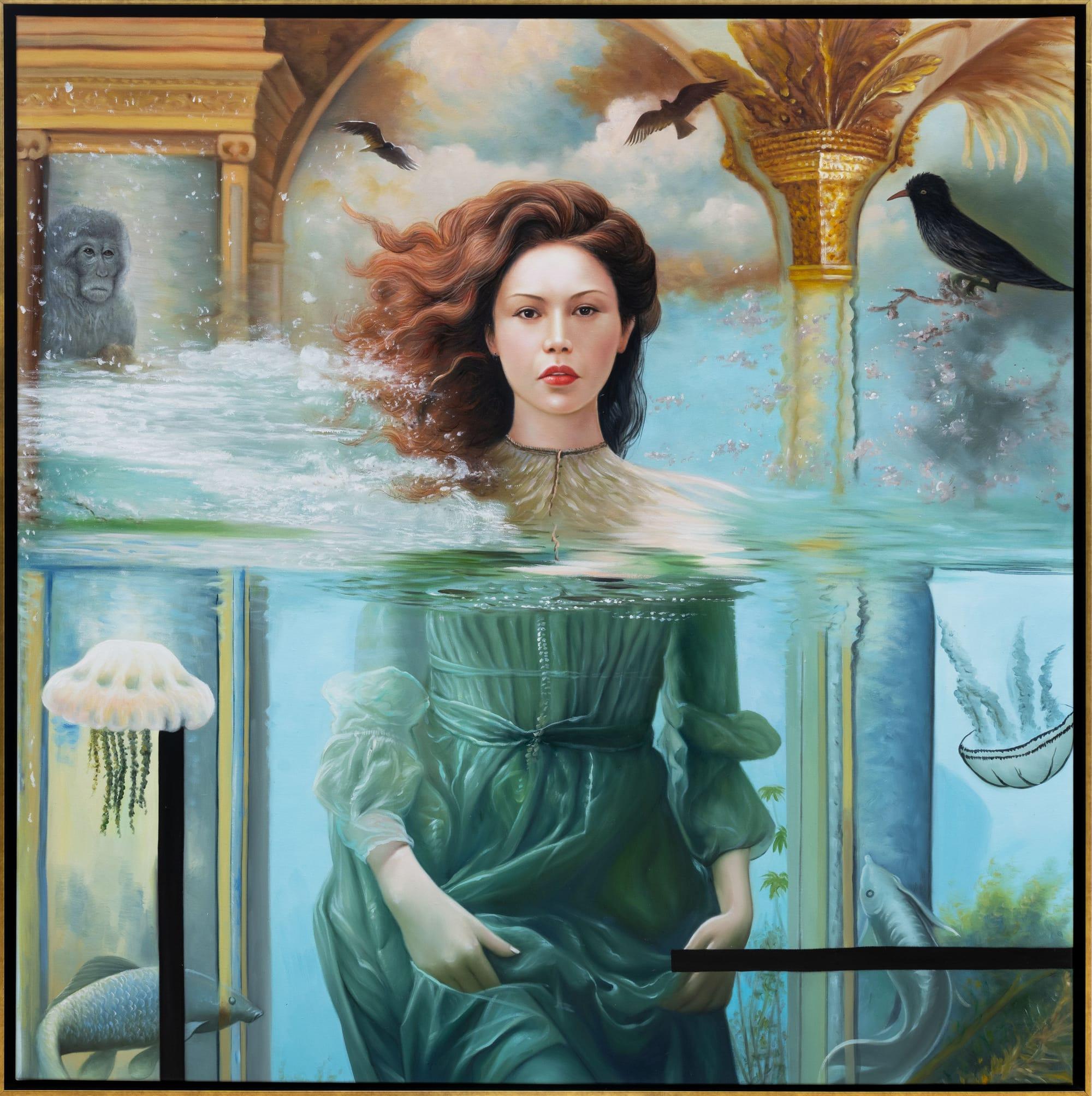 Jehan Legac oil painting, contemporary feminine art