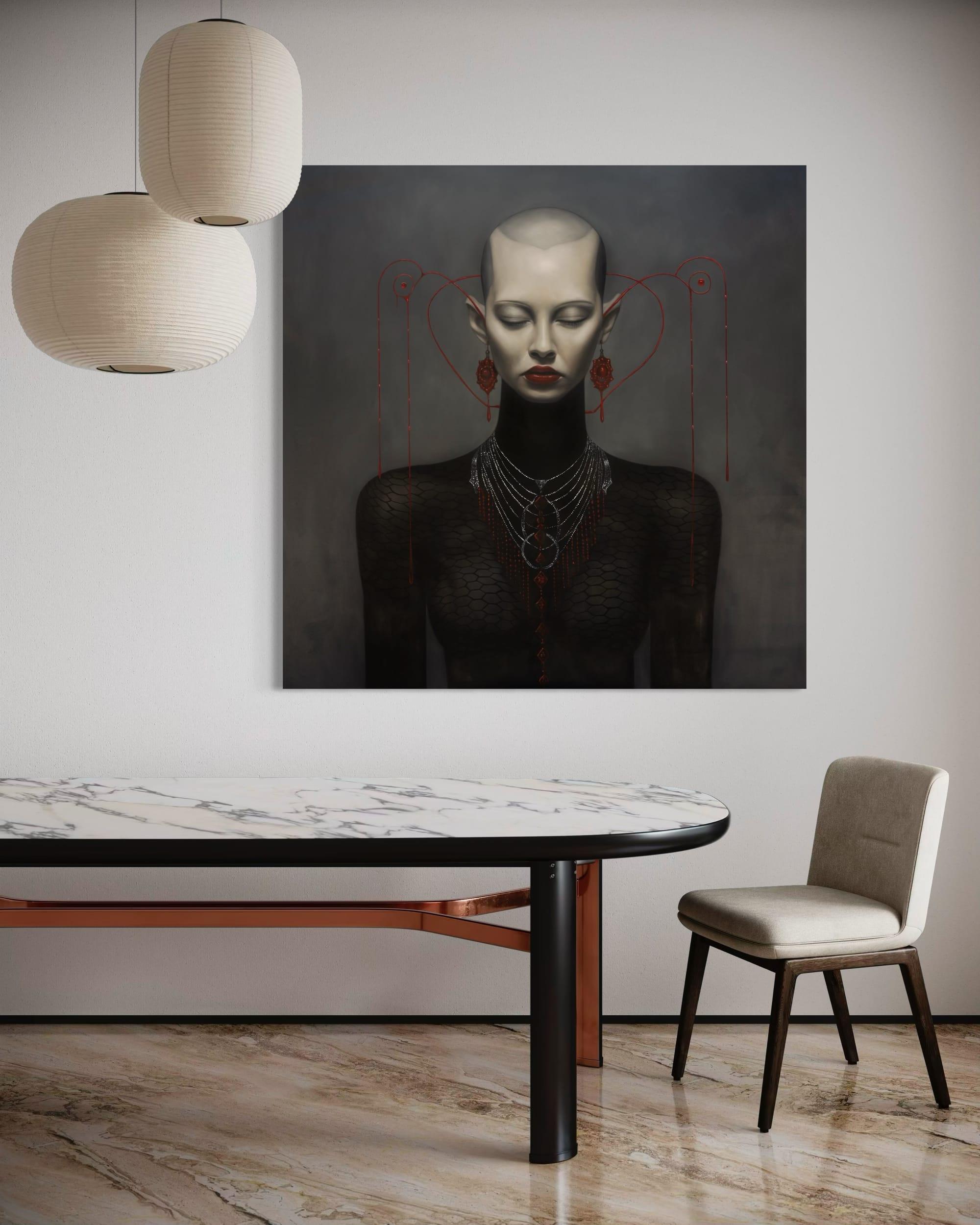 "The Bald Beauty" 120 x 120 cm, 47 x 47 in